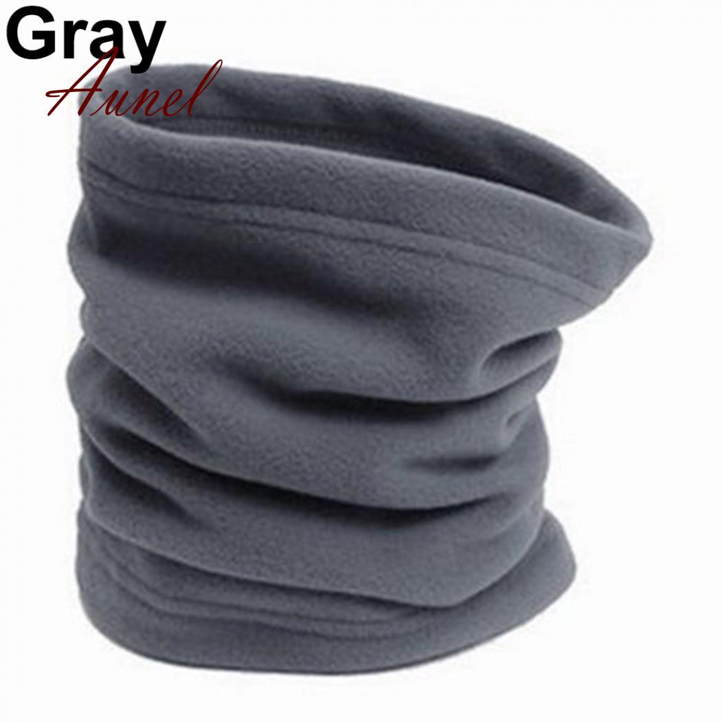 

Флисовый однотонный шарф-снуд серый