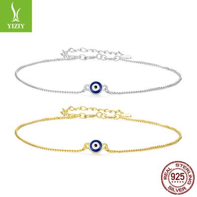 Fashion Trend Blue Devil'S Eye Anklet Cross-Border Personalized Versatile S925 Sterling Silver Anklet Jewelry