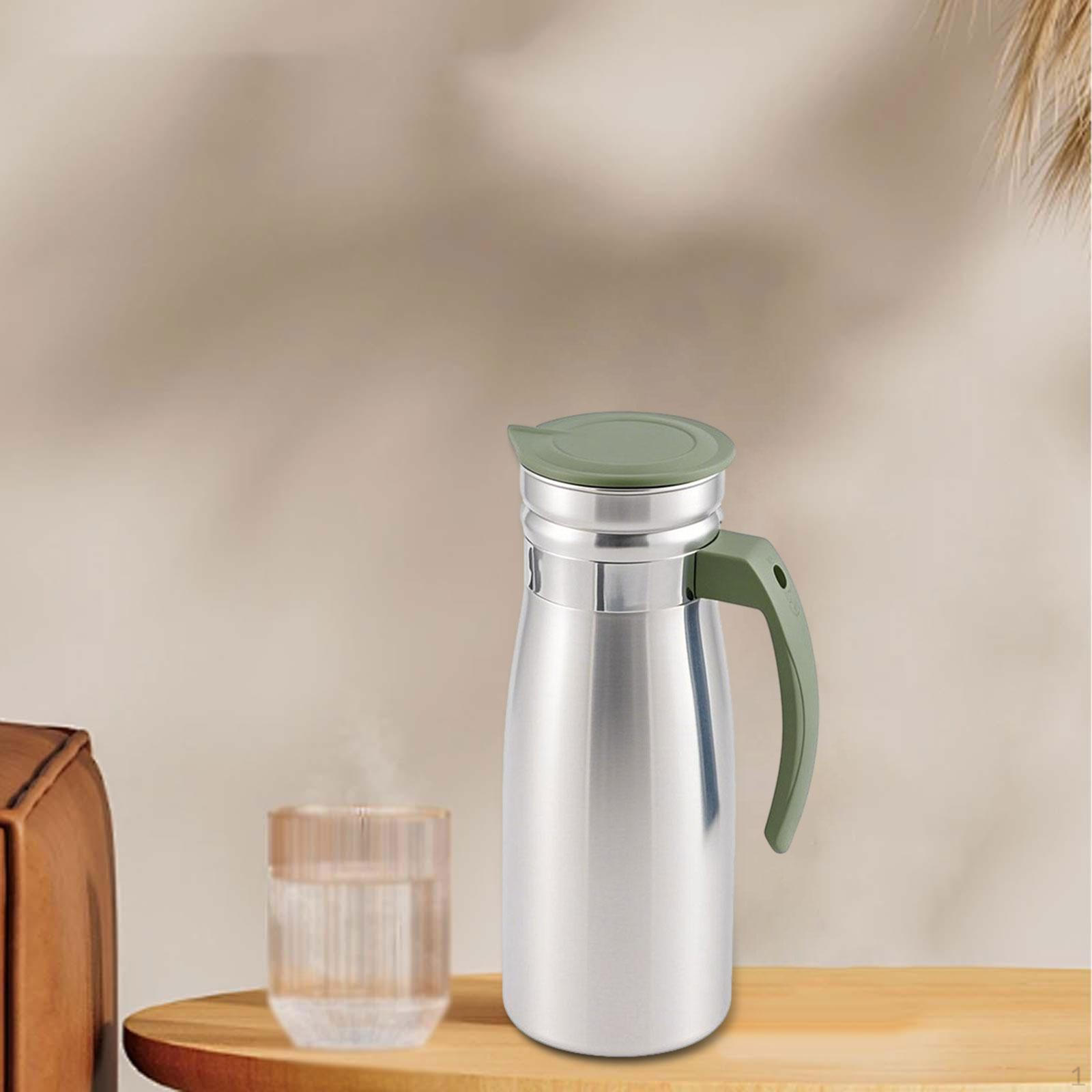 

Кувшин для холодных напитков 1,0 л из нержавеющей стали, размер 3,3x9 дюймов с ручкой зелёный