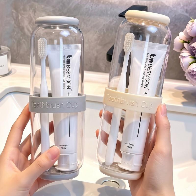 Portable Travel Toothbrush Holder Set With Cup Compact Bathroom Organizer Hotel Trip Camping