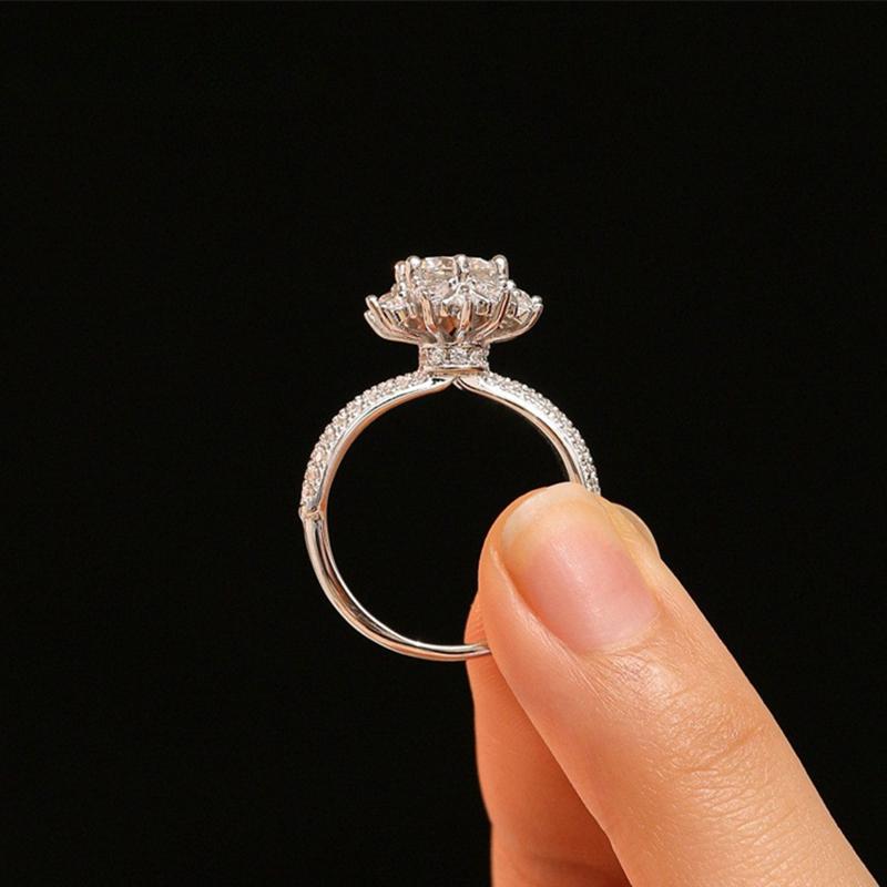 Custom New 1 Carat Sterling Silver Moissanite Ring Bridal Wedding Gift Diamond Ring With Certificate Black Card Included Box