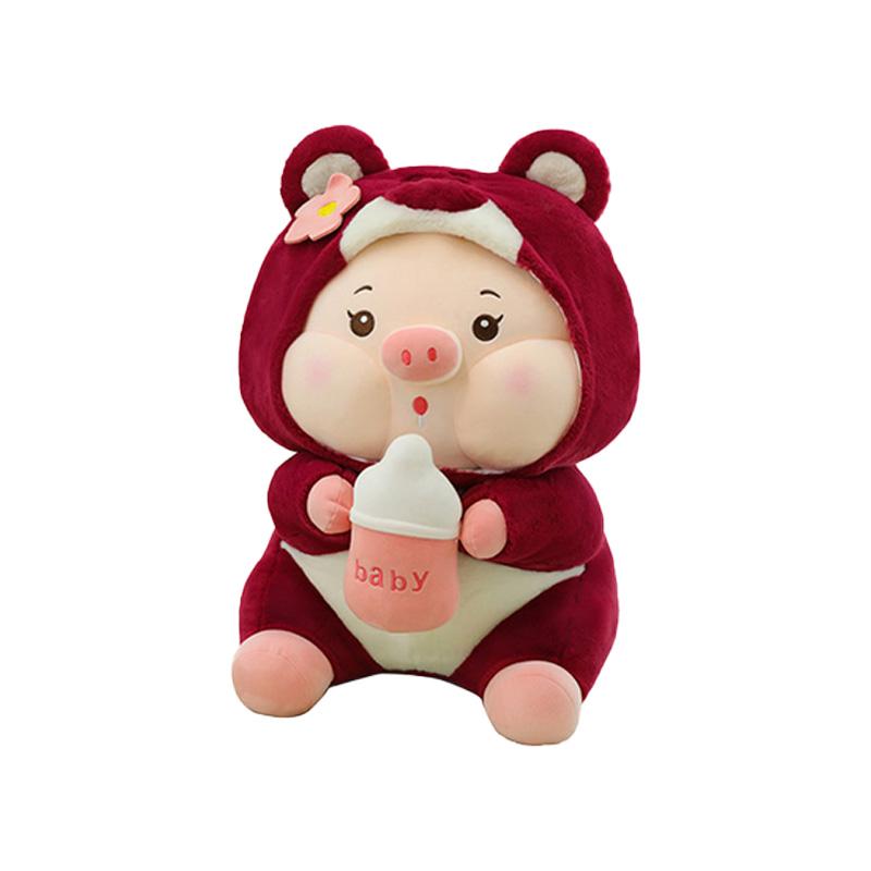 

Плюшевая игрушка Бутылка Молочного Поросенка Мягкая Набивная Кукла Трансформирующаяся Милая Забавная Уникальная 30cm
