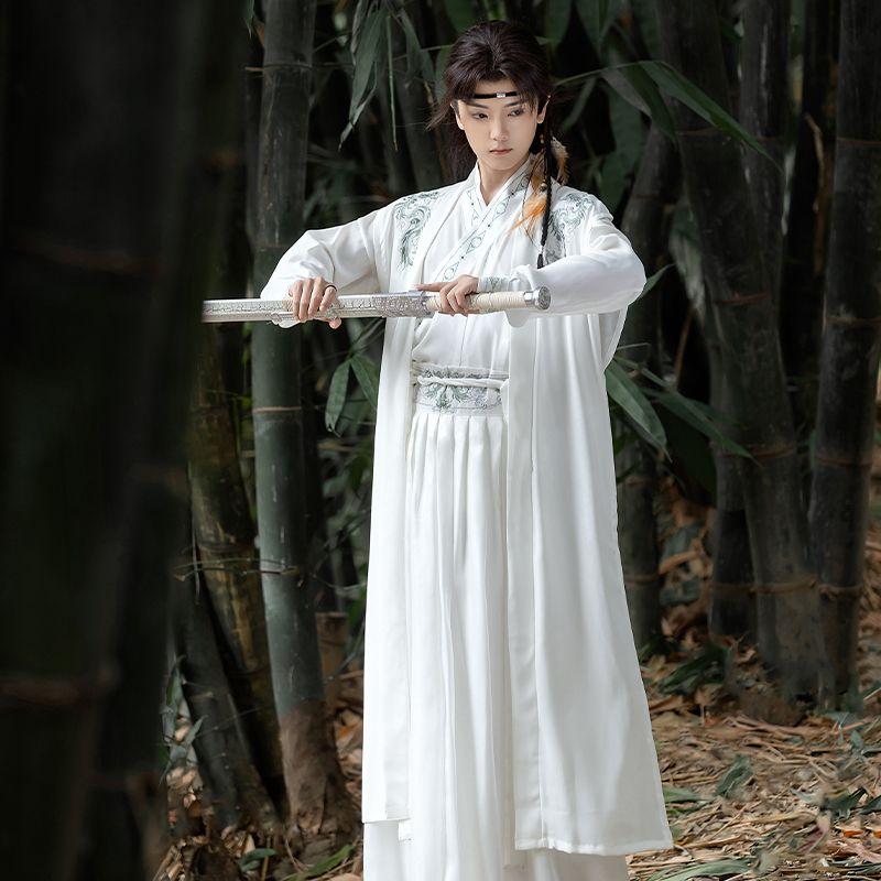 Strój do sztuk walki Hanfu w stylu chińskiej dynastii Song z kołnierzem krzyżowym