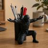 Multi-functional Funny Ninja Warrior Pen Holder Plastic Non-Slip Base 3D Printed Pen Stand Stable Desktop Organizer Gift Idea