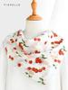 White cherry 100% natural silk scarf women square scarves crepe de chine silk shawl luxury gift headband wrap handkerchief