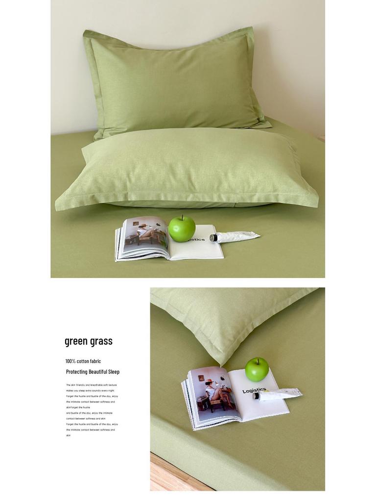 2025 New Style Pure Cotton Pillowcase Set: Simple Twill 48x74 Household Cover (Set of 2)