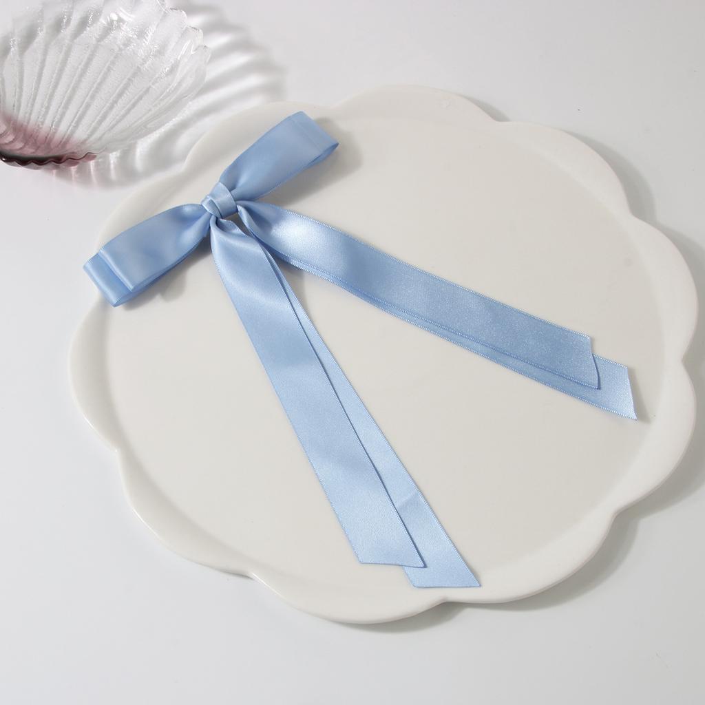 Elegant Bow Ribbon Hair Clip Fashion Simple Solid Satin Clip Hair Pin Spring Retro Headband with Clips Girls Hair Accessories