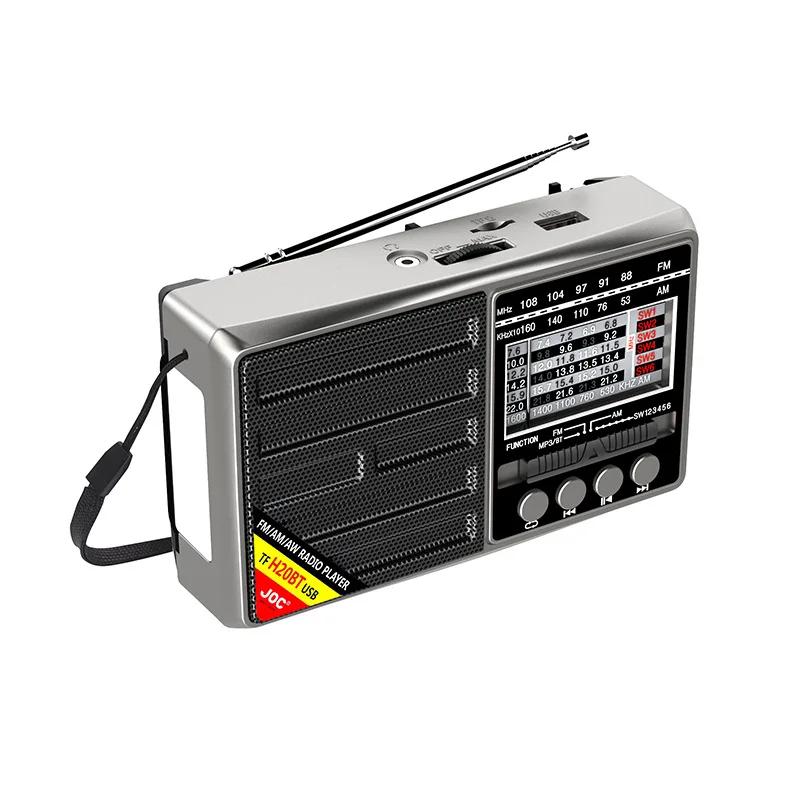 Full Band Radio Portable FM/AM/SW Receiver Rechargeable Radio TF/USB Music Player with LCD Display