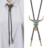 Elegant Bullhead Pendant Bolotie Unisex PU Leather Rope Tie For Sweaters Shirt And Formal Western Event Dressingup