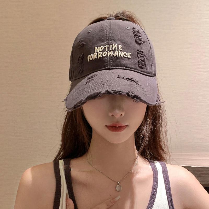 Summer empty top fashion trend ripped soft top baseball cap casual versatile cap
