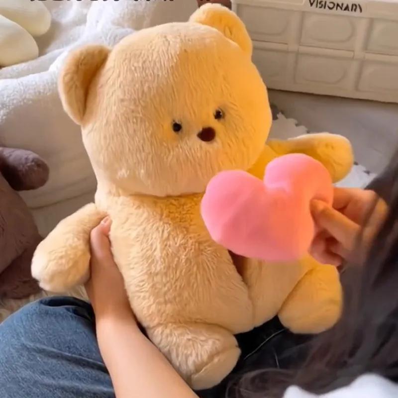 

1PC Talking Teddy Bear Plush Toy with Voice Recording Heart Doll Romantic Valentines Day Gift for Girlfriend Home Decoration 35cm