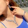 Zircon Popular Jewelry Jewelry Four-Piece Necklace Earrings Bracelet Ring Set