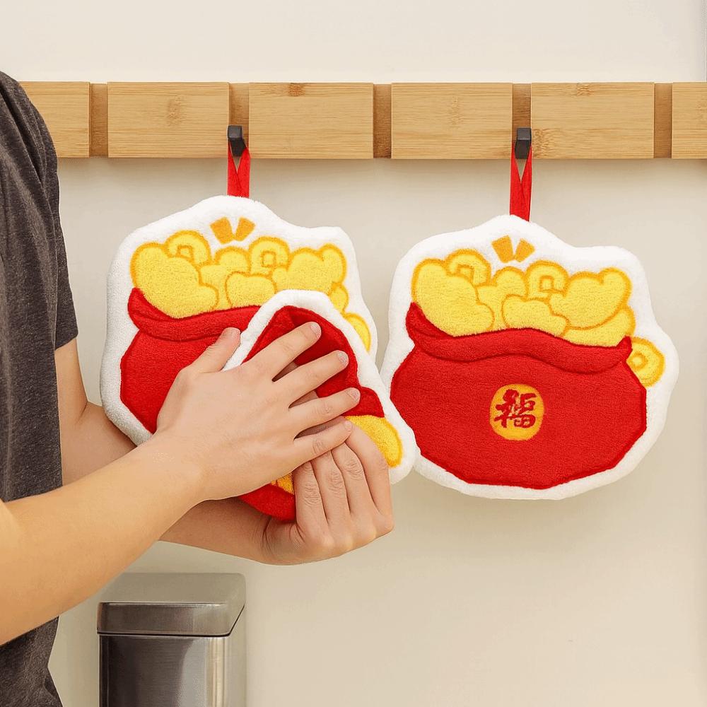 Hanging Cartoon Hand Towel Quick Drying Lucky Hanging Cloth Spring Festival Towel Bathroom Use