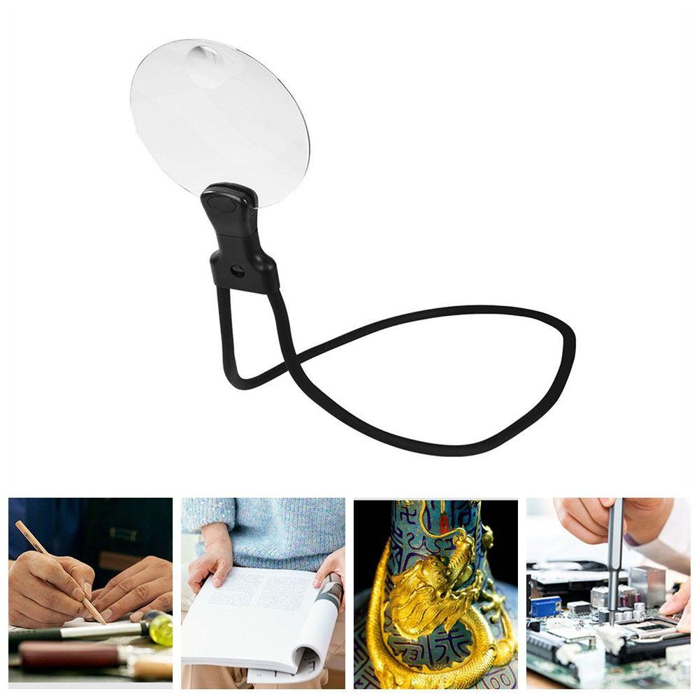 Large 3X/10X Magnifying Glass Reading Adjustable Magnifier Hands Free Magnifier  Detailed Working
