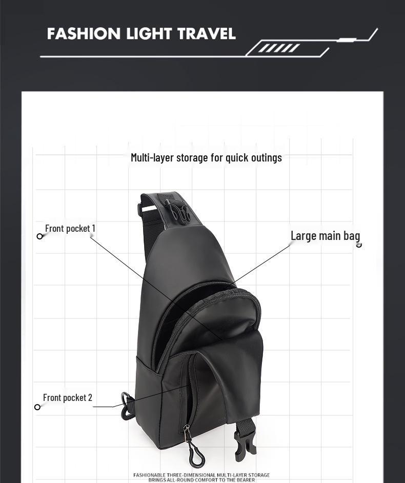 Korean Style Men's Trendy Crossbody One-Shoulder Sports Backpack