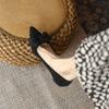 2025 New Spring Autumn Women's French High Heels - Pointed Toe Stiletto Low Heel, Elegant Black Bowknot Single Shoes XCY-6688-5