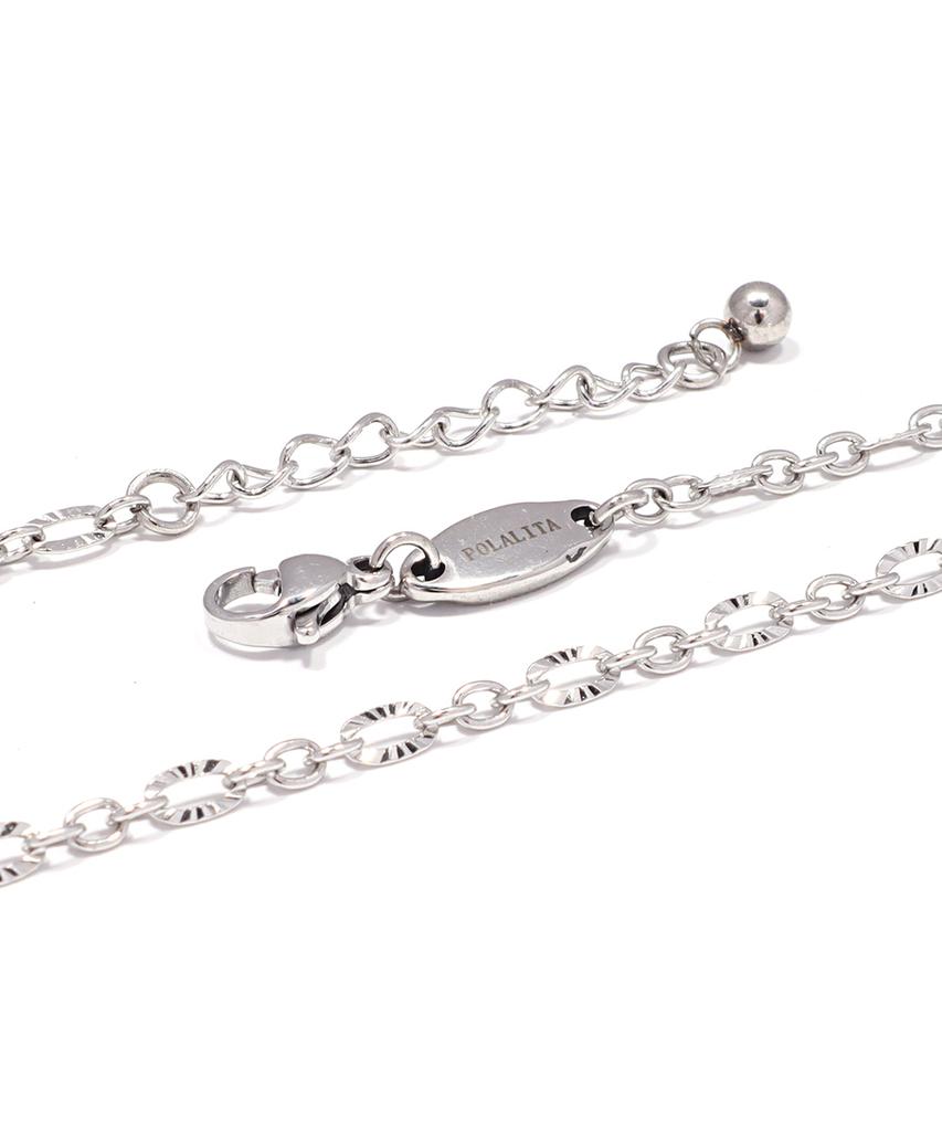 Polalita Flat Shining Slim Chain Anklet (Plt-Ak-014_Sv)