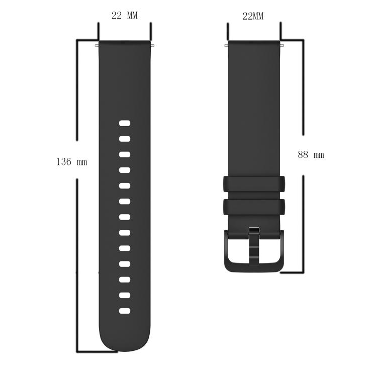 For Amazfit GTR 2e 22mm Solid Color Soft Silicone Watch Band