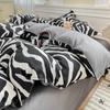 Zebra Soft Duvet Cover Set Black White Animal Print Beding Warm Comforter Covers plus 2 Pilowcases Home Decor for Children Kids Tens Young Boys Young