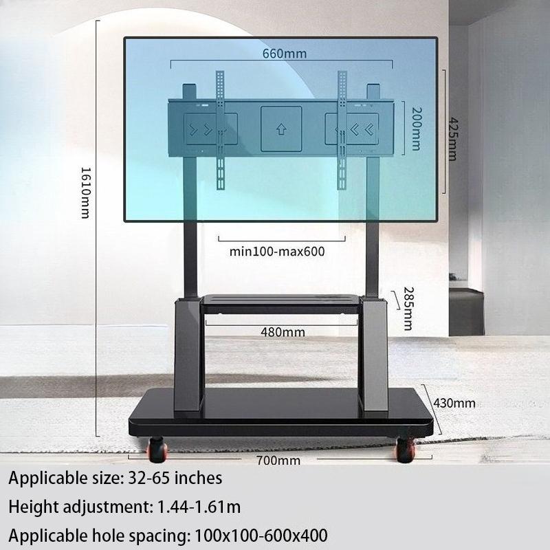 Metal TV Rack Retractable Storage Holders with Wheels Removable Racks Living Room Floor Shelf Modern TV Supports Home Organizer