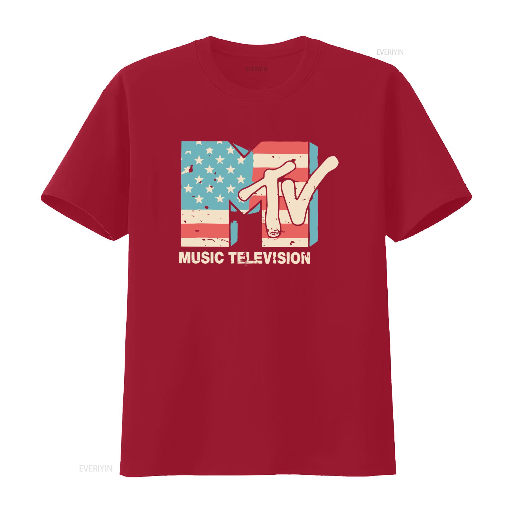 Officially Licensed MTV Distressed USA Flag Mens T Shirt Available in S XXL Sizes vintage Washed designer clothes fashion S