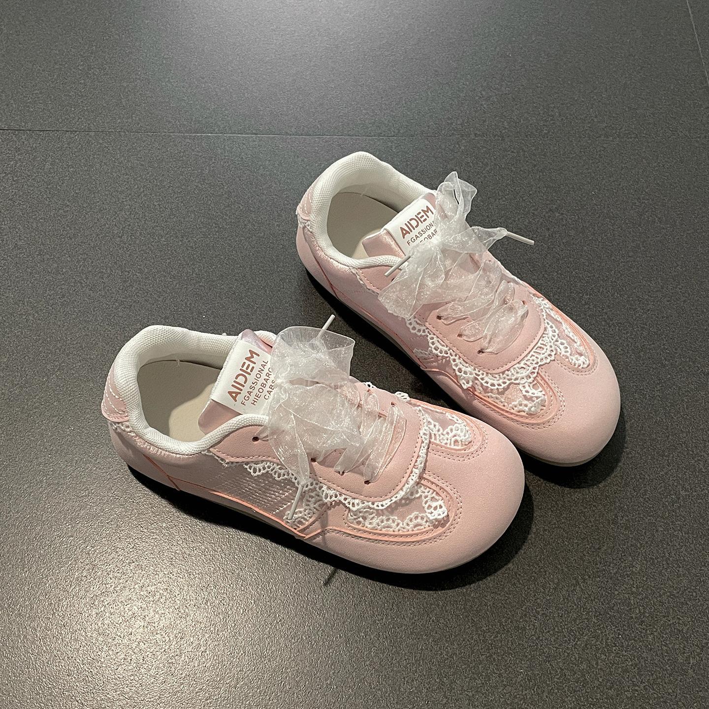 

Autumn Women Ballet Flat Shoes New Fashion Vintage Casual Shoes Fashion Non-slip Retro Lace Breathable Outdoor Leisure Shoe 35