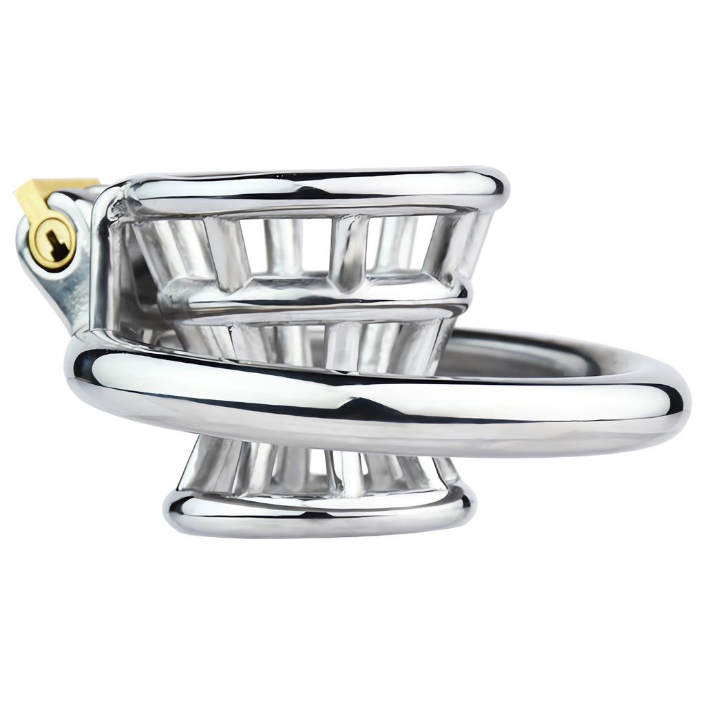 Men's Metal Cb Lock Stainless Steel Chastity Cage Penis Ring Gay Sex Toys Cuckold