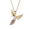 Colorful Zircon Pearl Hummingbird Flying Pendant Necklace Titanium Steel Collarbone Chain Women's Unique Design
