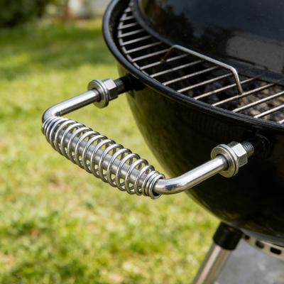 Steel Spring Handle for BBQ Grills Bolt-On Replacement Grip with Hardware 5-3/8"
