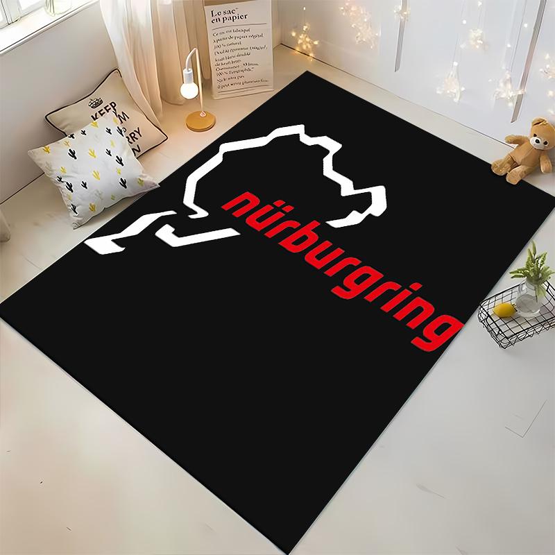 Nürburgring Racing Circuit Map Pattern Rug Suitable for Use As an Anti-slip Game Mat for Living Room and Bedroom Sofas
