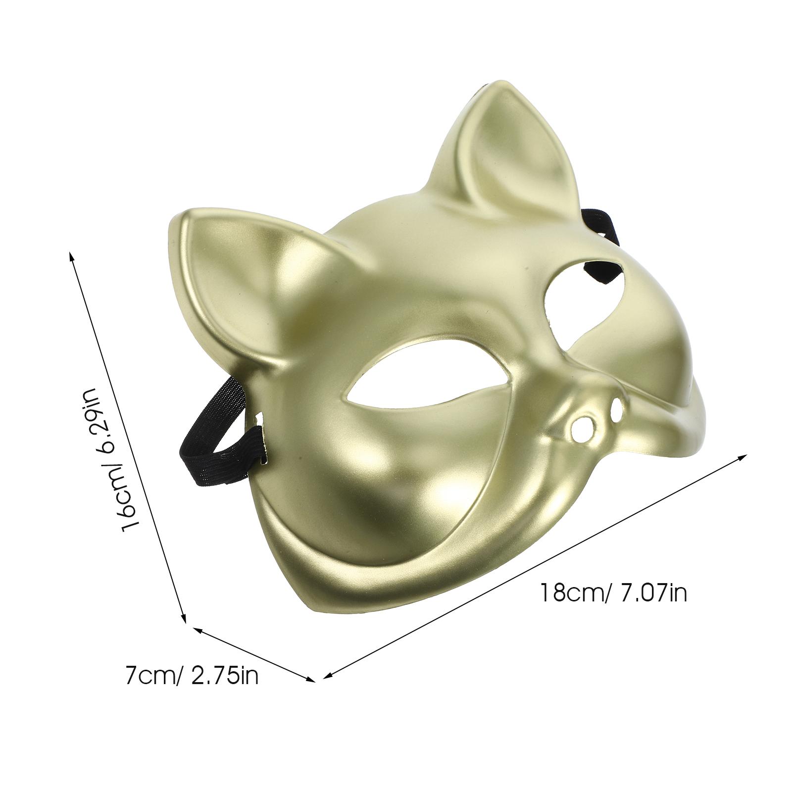 1pcs Blank Fox Diy Painting For Halloween Masquerade Party Cosplay Accessory Unpainted Blank Fox Mask Adult Face Mask Decor золотистый