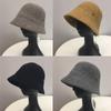 Solid Color Cloche Hat Basin Hat Wool Fisherman Hat for Chilly Outdoor Activitie
