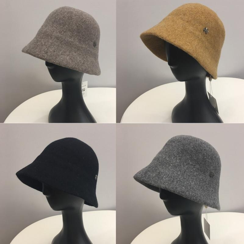 Solid Color Cloche Hat Basin Hat Wool Fisherman Hat for Chilly Outdoor Activitie