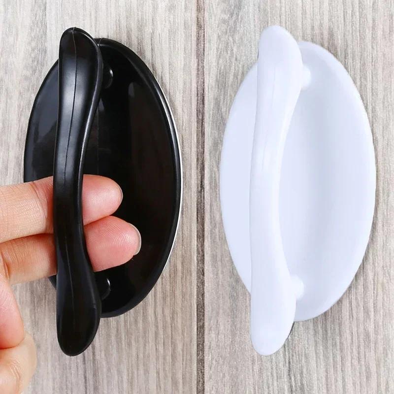 Punch-free Self Adhesive Door Handles Kitchen Cupboard Door Pulls Furniture Drawer Door Knobs Hardware Decor Accessories