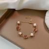 Best Selling Natural Freshwater Pearl & Strawberry Quartz 14K Gold Filled Female Charm Bracelet  For Women Gifts No Fade