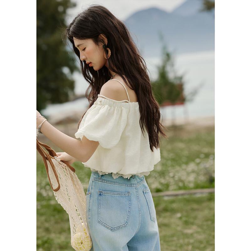 Mishow French Off-Shoulder Tencel Blouse