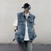 Men Loose Sleeveless Denim Vest Casual Workwear Outerwear