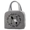 Travel Portable Food Thermal Insulated Children Picnic Waterproof Oxford Zipper Breakfast Thermal Bag Garland Letter Pattern Bag
