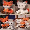 Adorable Plush Winter Snow Fox Toy Cuddle Pillow Soft Stuffed Animal Gift For Girls