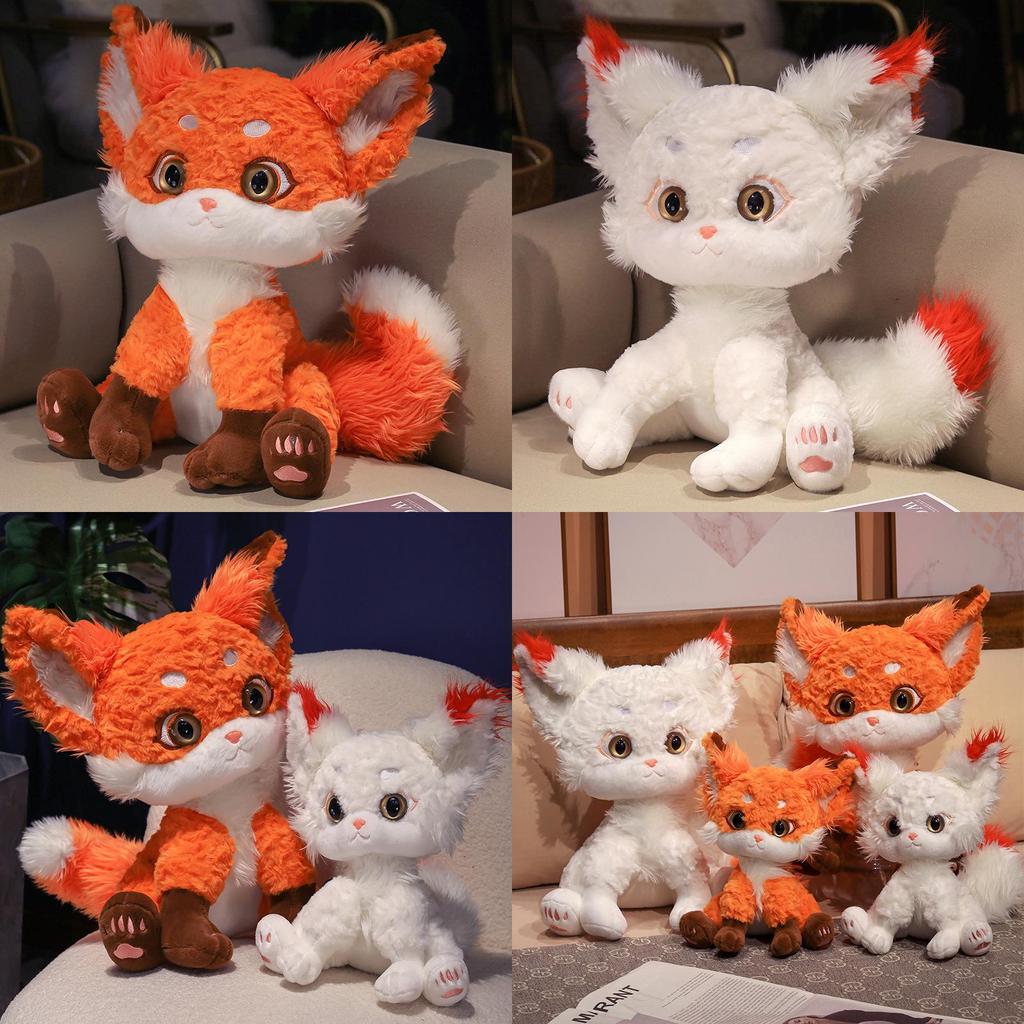 Adorable Plush Winter Snow Fox Toy Cuddle Pillow Soft Stuffed Animal Gift For Girls