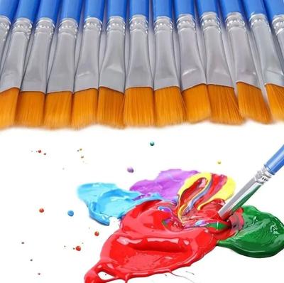 20pcs Flat/pointed Brushes, Small  Brushes For Detail Painting
