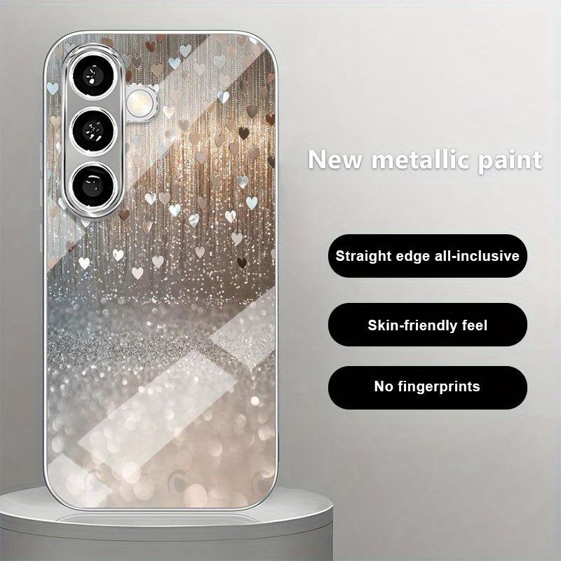 Nuova custodia per telefono placcata oro per Samsung Galaxy S26 Ultra S25 Plus S24 S23 S22 fe vetro temperato Texture artistiche patterns