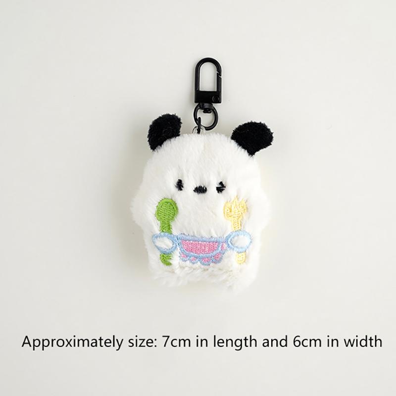 Cute Plush Little Bear Rabbit Doll Keychain Cartoon Animal Pendant Keyrings Backpack Decoration Accessories Gifts