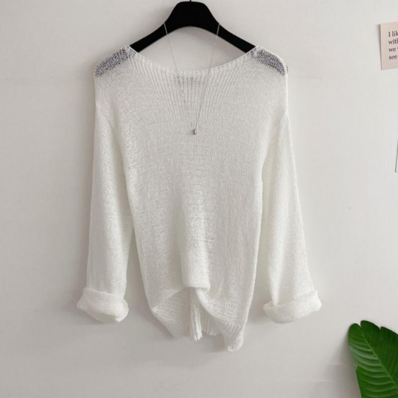Honey J Boat Neck Summer Long Sleeve Knit 7 Color