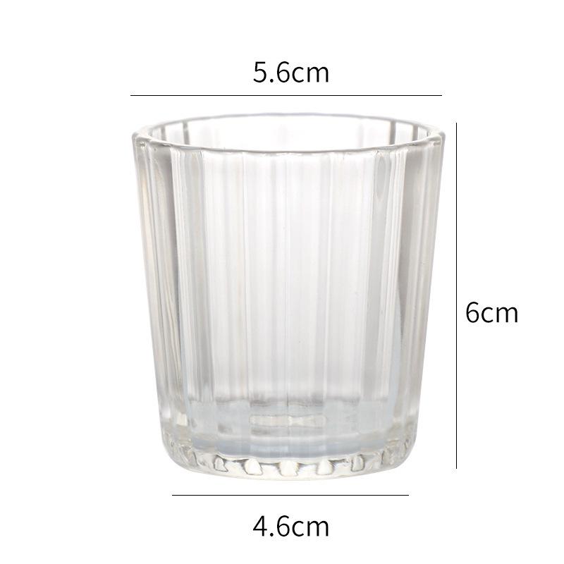 Striped Glass Cup for Candles: Aromatherapy Holder, Decorative Candle Container, Fragrance Cup, Fruit Wine Bottle.