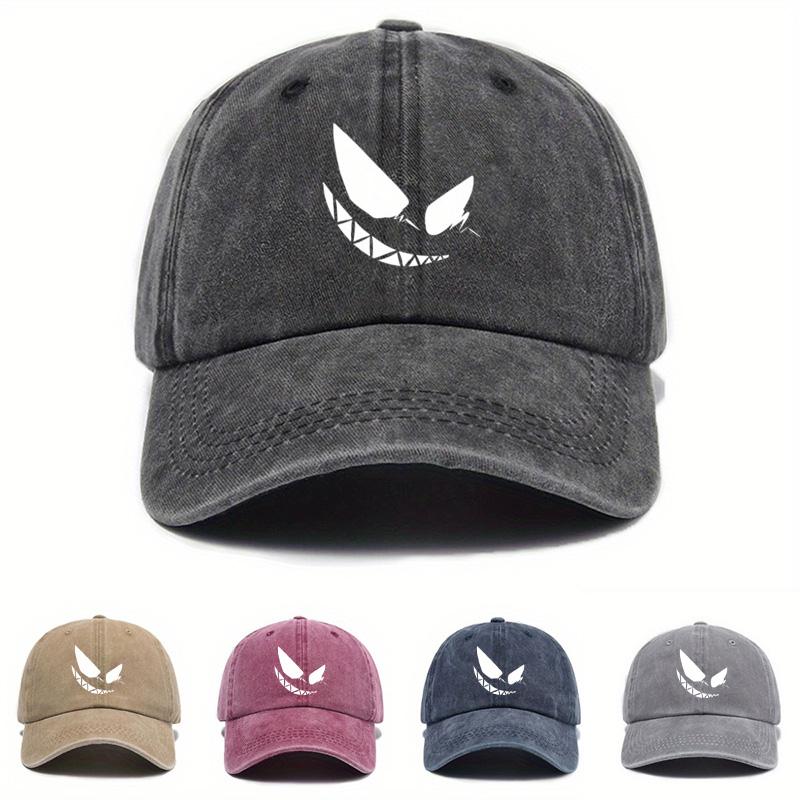 Washed Cotton Soft Top Daddy Baseball Cap Retro Distressed Denim Peaked Cap for Women