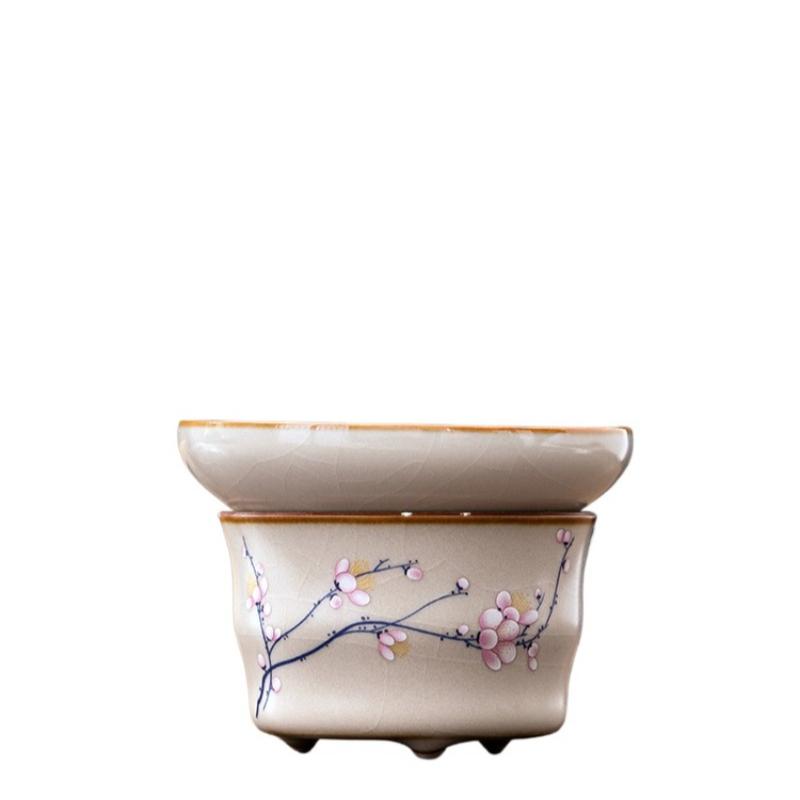 Vintage Ru Kiln Tea Leak Tea Filter Vintage Open Piece Ru Porcelain One Punch Filter Chinese Home Kung Fu Tea Set
