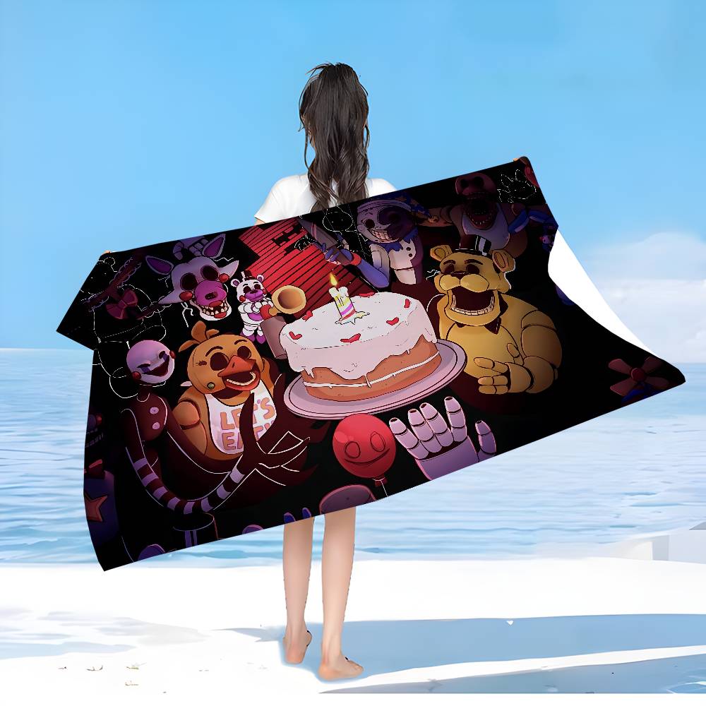 F-FNAF Five-nights-At-Freddys Mikrofaser Strandtuch Saugfähig Schnelltrocknend Weich Yoga Schwimmen Urlaub Bergsteigen Handtuch