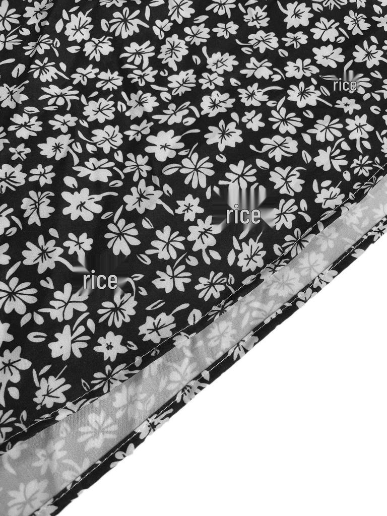Auf Lager: 2025 Neues Europäisches und Amerikanisches Schlankes Floral-Spaghettiträger-Rückenfreies Kurzes Kleid - Frühling/Sommer
