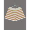 New Spring/Summer Women's Knit Color-Block Turn-Down Collar Striped Short-Sleeve Shorts Set
